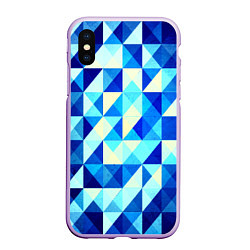 Чехол iPhone XS Max матовый Синяя геометрия