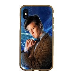 Чехол iPhone XS Max матовый 11th Doctor Who, цвет: 3D-коричневый