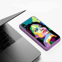 Чехол iPhone XS Max матовый Angelina Jolie: Art, цвет: 3D-фиолетовый — фото 2