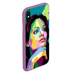 Чехол iPhone XS Max матовый Angelina Jolie: Art, цвет: 3D-фиолетовый — фото 2
