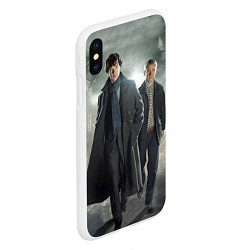 Чехол iPhone XS Max матовый Шерлок и Доктор, цвет: 3D-белый — фото 2
