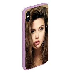 Чехол iPhone XS Max матовый Анжелина Джоли, цвет: 3D-сиреневый — фото 2