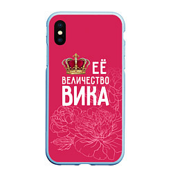 Чехол iPhone XS Max матовый Её величество Вика, цвет: 3D-голубой