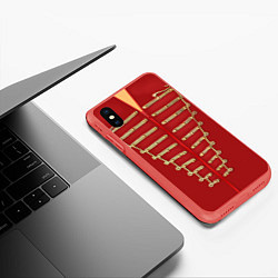 Чехол iPhone XS Max матовый Пиджак Майкла Джексона, цвет: 3D-красный — фото 2