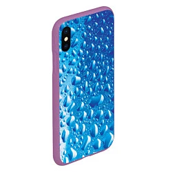 Чехол iPhone XS Max матовый Капли воды, цвет: 3D-фиолетовый — фото 2