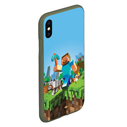 Чехол iPhone XS Max матовый Minecraft Summer, цвет: 3D-темно-зеленый — фото 2