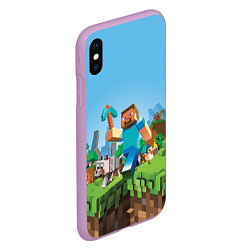 Чехол iPhone XS Max матовый Minecraft Summer, цвет: 3D-сиреневый — фото 2