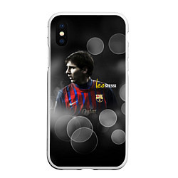 Чехол iPhone XS Max матовый Leo Messi, цвет: 3D-белый