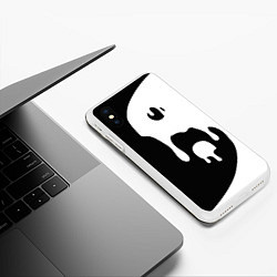 Чехол iPhone XS Max матовый Инь Янь, цвет: 3D-белый — фото 2