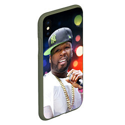 Чехол iPhone XS Max матовый 50 cent, цвет: 3D-темно-зеленый — фото 2