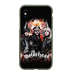 Чехол iPhone XS Max матовый Motorhead Band, цвет: 3D-темно-зеленый