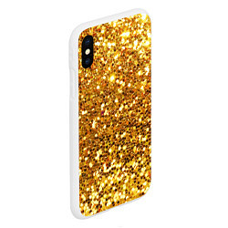 Чехол iPhone XS Max матовый Золотое мерцание, цвет: 3D-белый — фото 2