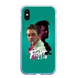 Чехол iPhone XS Max матовый Fight Club Stories, цвет: 3D-голубой