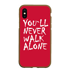 Чехол iPhone XS Max матовый You'll never walk alone, цвет: 3D-коричневый