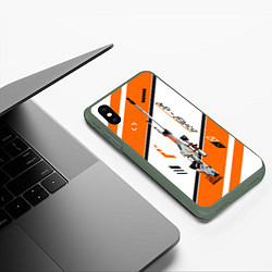 Чехол iPhone XS Max матовый CS:GO AWP-Asiimov, цвет: 3D-темно-зеленый — фото 2