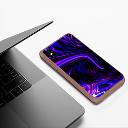 Чехол iPhone XS Max матовый Цветные разводы, цвет: 3D-коричневый — фото 2