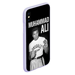Чехол iPhone XS Max матовый Muhammad Ali, цвет: 3D-светло-сиреневый — фото 2