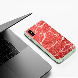 Чехол iPhone XS Max матовый Кусок мяса, цвет: 3D-салатовый — фото 2