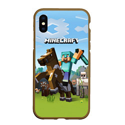 Чехол iPhone XS Max матовый Minecraft Rider