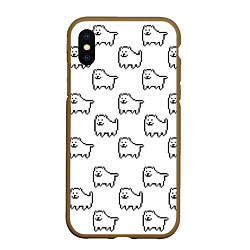 Чехол iPhone XS Max матовый Undertale Annoying dog white, цвет: 3D-коричневый