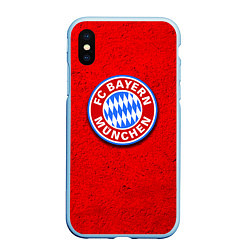 Чехол iPhone XS Max матовый Bayern FC, цвет: 3D-голубой