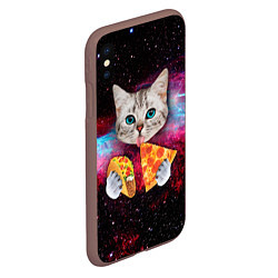 Чехол iPhone XS Max матовый Кот с едой, цвет: 3D-коричневый — фото 2