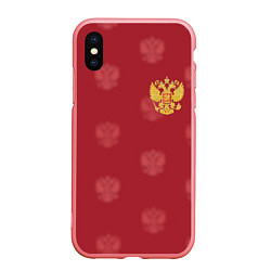 Чехол iPhone XS Max матовый Сборная России по футболу, цвет: 3D-баблгам