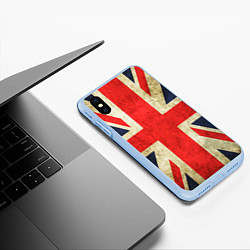 Чехол iPhone XS Max матовый Великобритания, цвет: 3D-голубой — фото 2