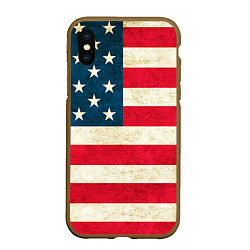 Чехол iPhone XS Max матовый США, цвет: 3D-коричневый