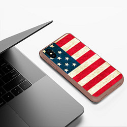 Чехол iPhone XS Max матовый США, цвет: 3D-коричневый — фото 2