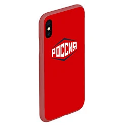 Чехол iPhone XS Max матовый Россия, цвет: 3D-красный — фото 2