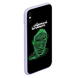 Чехол iPhone XS Max матовый Chemical Brothers: Acid lines, цвет: 3D-светло-сиреневый — фото 2