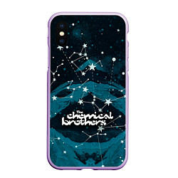 Чехол iPhone XS Max матовый Chemical Brothers: Space, цвет: 3D-сиреневый
