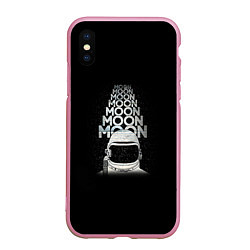 Чехол iPhone XS Max матовый Космонавт 2, цвет: 3D-розовый