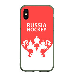 Чехол iPhone XS Max матовый Russia Hockey