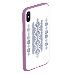 Чехол iPhone XS Max матовый Вышивка 24, цвет: 3D-фиолетовый — фото 2