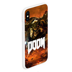 Чехол iPhone XS Max матовый DOOM 4: Hell Cyberdemon, цвет: 3D-белый — фото 2