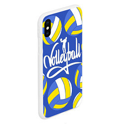 Чехол iPhone XS Max матовый Волейбол 6, цвет: 3D-белый — фото 2