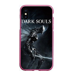 Чехол iPhone XS Max матовый Dark Souls, цвет: 3D-малиновый