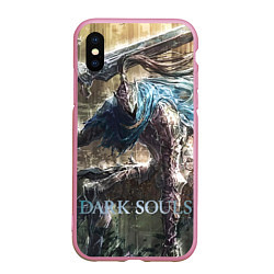 Чехол iPhone XS Max матовый Dark Souls, цвет: 3D-розовый