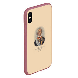 Чехол iPhone XS Max матовый Александр Суворов 1730-1800, цвет: 3D-малиновый — фото 2