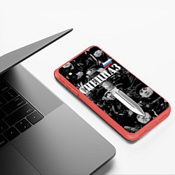 Чехол iPhone XS Max матовый Спецназ 6, цвет: 3D-красный — фото 2