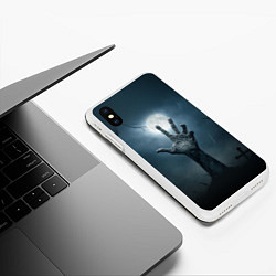 Чехол iPhone XS Max матовый Рука зомби, цвет: 3D-белый — фото 2