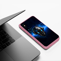 Чехол iPhone XS Max матовый Pirate Station: Blue Space, цвет: 3D-малиновый — фото 2