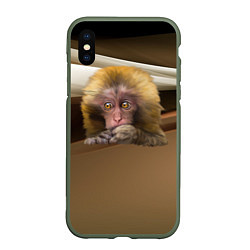 Чехол iPhone XS Max матовый Мартышка