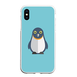 Чехол iPhone XS Max матовый Пингвин, цвет: 3D-белый