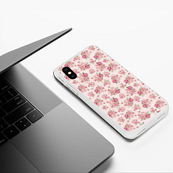 Чехол iPhone XS Max матовый Fashion sweet flower, цвет: 3D-белый — фото 2
