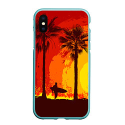 Чехол iPhone XS Max матовый Summer Surf, цвет: 3D-мятный