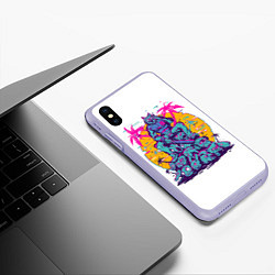 Чехол iPhone XS Max матовый Hotline Miami: Throne, цвет: 3D-светло-сиреневый — фото 2