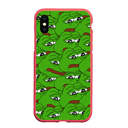 Чехол iPhone XS Max матовый Sad frogs
